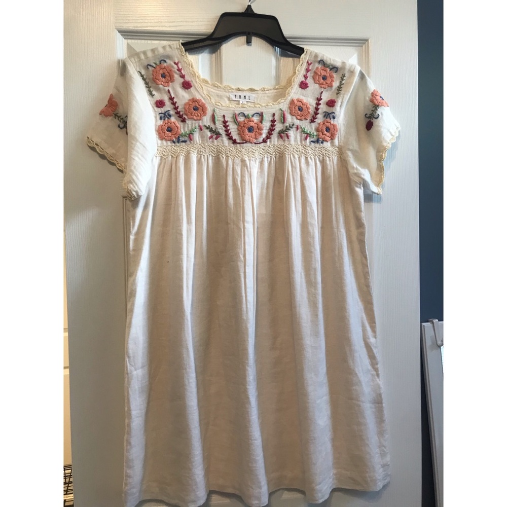 Embroidered Shift Dress